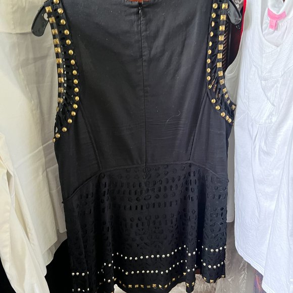 EUC Tory Burch Studded Black Eyelet Midi Dress - Picture 3 of 4